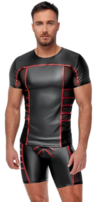 Herren Shirt Schwarz/Rot M