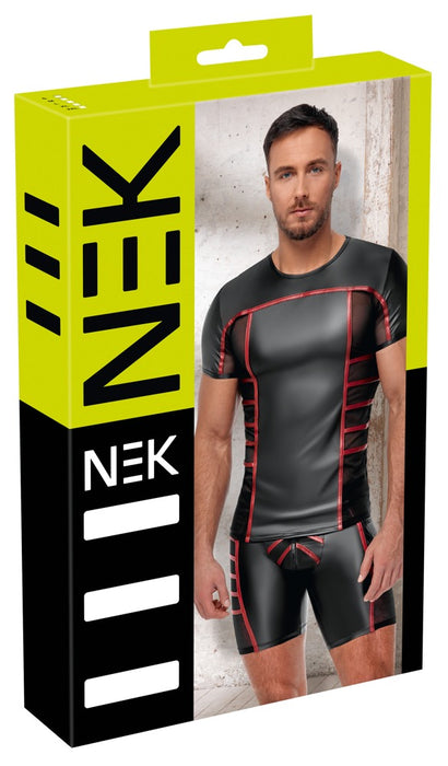 Herren Shirt Schwarz/Rot L