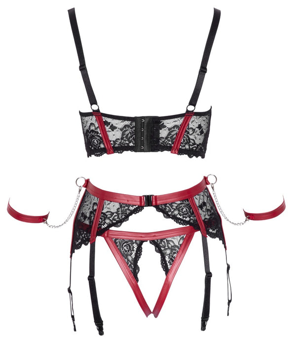 Hebe Set schwarz/rot XL