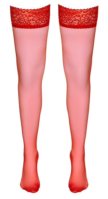 Halterlose Strümpfe rot 5