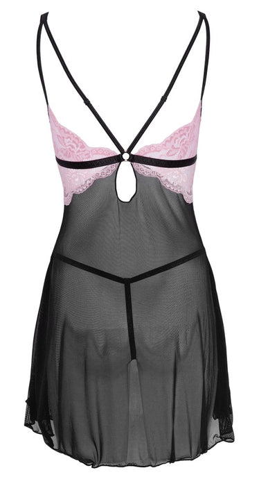 Babydoll schwarz/rosa S