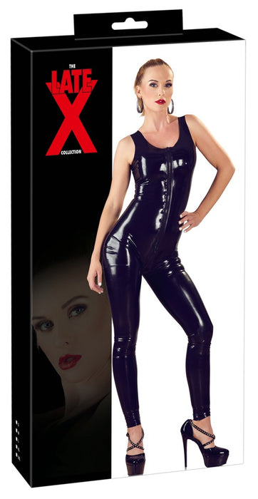 Latex Catsuit schwarz 2XL