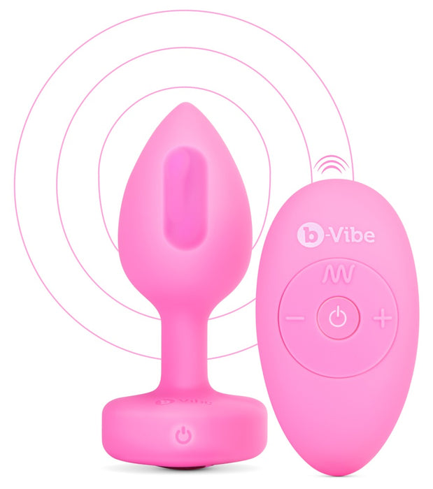 Vibrating Heart Plug S/M Pink