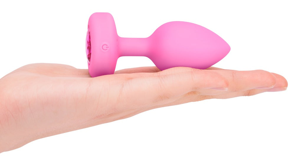 Vibrating Heart Plug S/M Pink